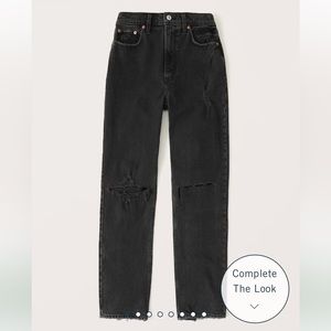 Abercrombie Ultra High Rise 90s Black Straight Jean size 30 Regular